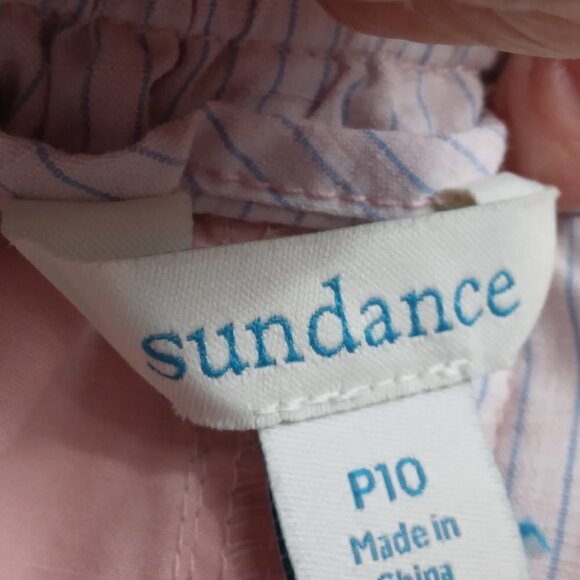 Sundance | Cotton Twill Pants Elastic Waist Light Pink | Size 10P - Picture 6 of 9